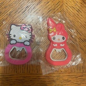 NEW Hello Kitty My Melody Sanrio Bottle Opener Magnet Bundle